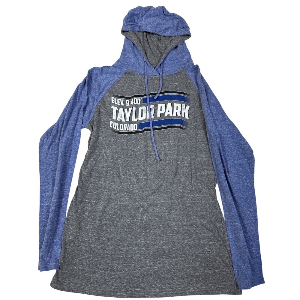 Taylor Park Colorado Hoodie Small BCA Blue Gray Raglan Lightweight‎